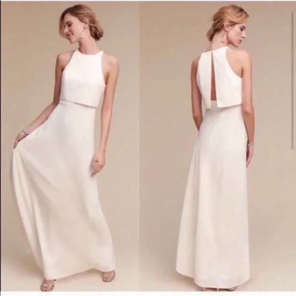 NWT Anthropologie BHLDN Jill Stuart Iva Crepe Maxi Dress Wedding Bridal 14 - Picture 14 of 14